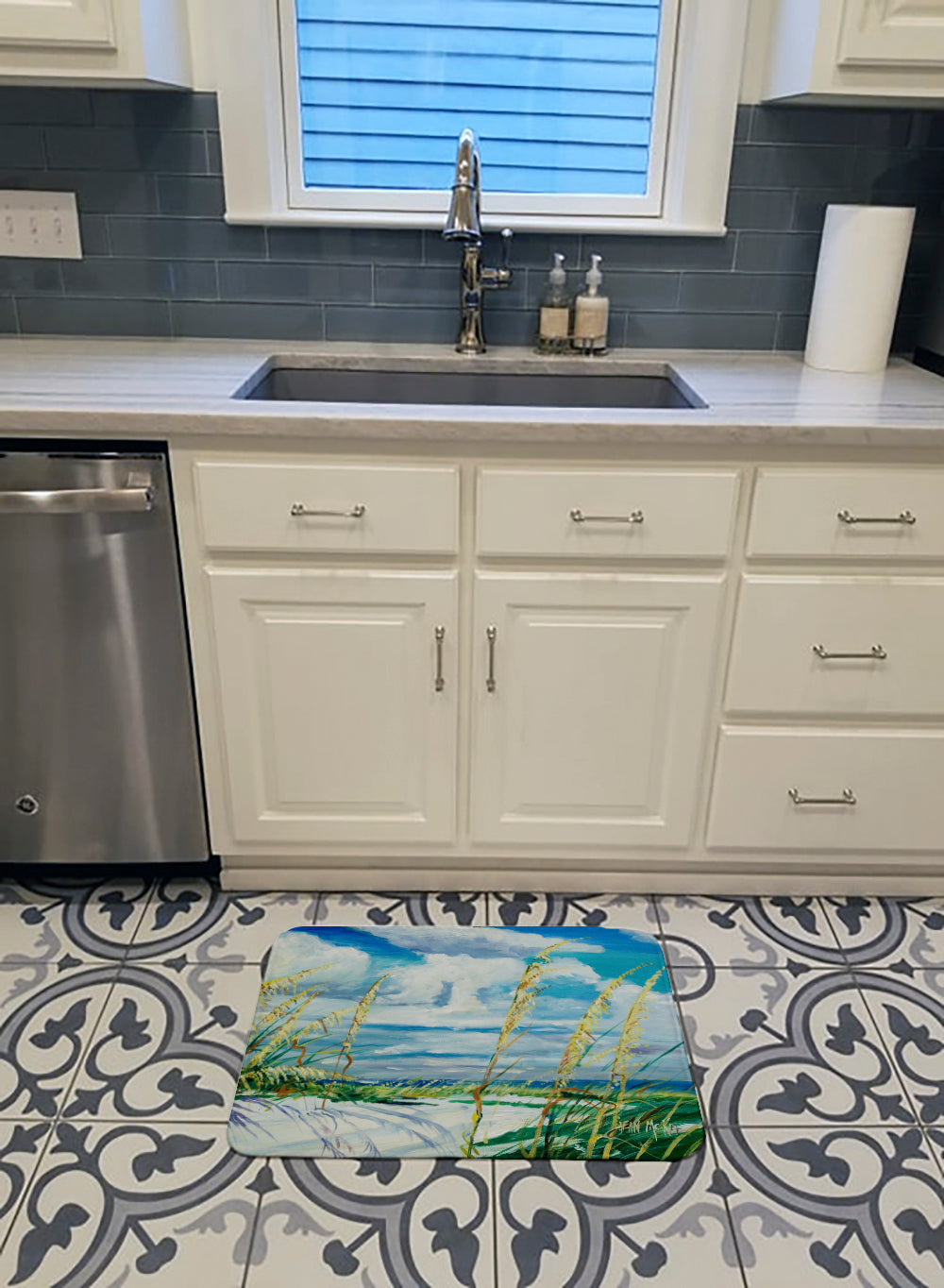 Sea Oats Memory Foam Kitchen Mat Machine Washable Anti-Fatigue Cushion Comfort Bath or Kitchen Rug