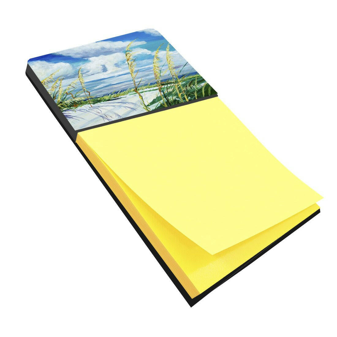 Sea Oats Watercolor Sticky Note Holder Refillable Dispenser Desk Accessory 3x3 Pad Gift