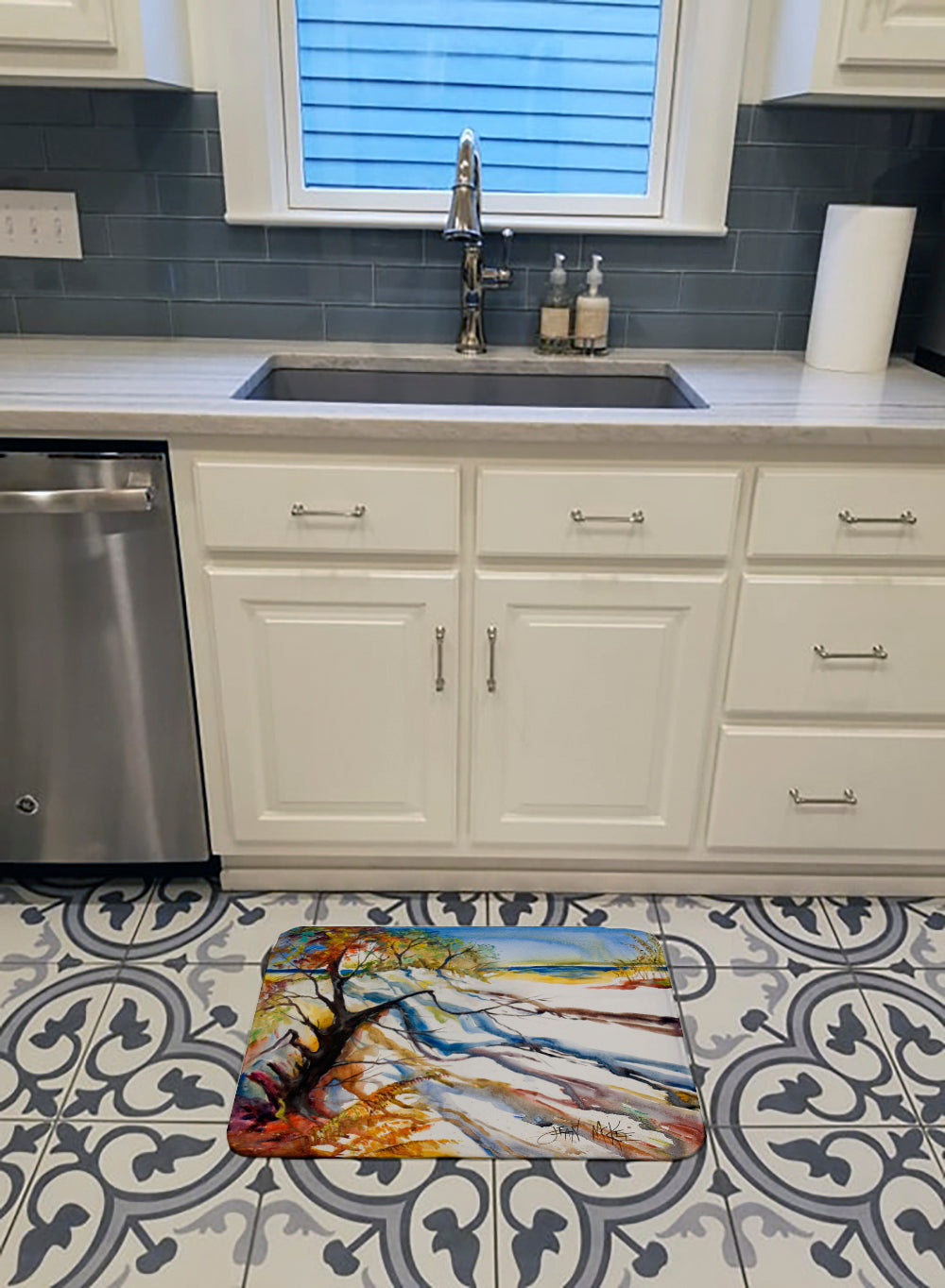 Sand Dune Memory Foam Kitchen Mat Machine Washable Anti-Fatigue Cushion Comfort Bath or Kitchen Rug