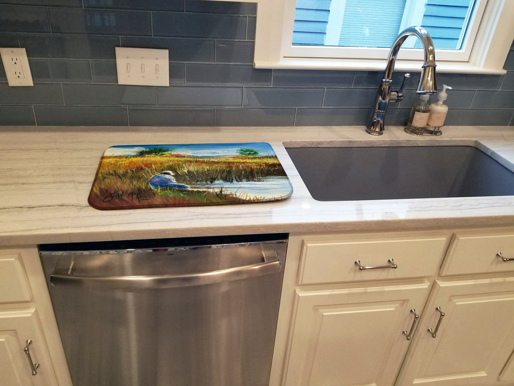 Fisherman on the Bank Dish Drying Mat Absorbent Dish Drying Mat Pad for Kitchen Counter Dish Drainer Mat for Countertop, 14 x 21", Multicolor