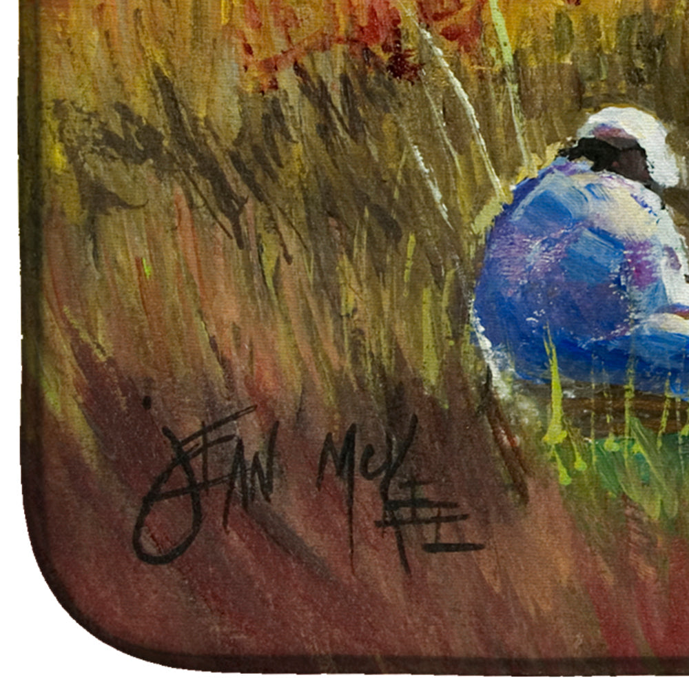Fisherman on the Bank Dish Drying Mat Absorbent Dish Drying Mat Pad for Kitchen Counter Dish Drainer Mat for Countertop, 14 x 21", Multicolor