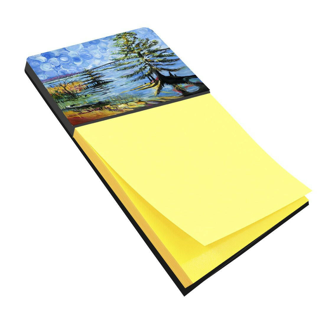 Life on the Causeway Watercolor Sticky Note Holder Refillable Dispenser Desk Accessory 3x3 Pad Gift