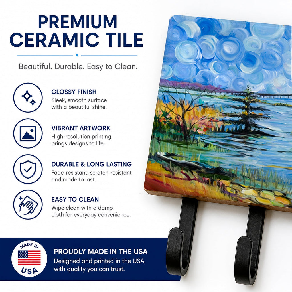 Life on the Causeway Leash or Key Holder Wall Hooks, Coat Rack Wall Mount, for Hanging Keys, Towels, Aprons, Leashes