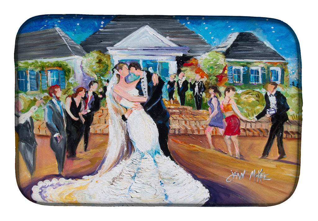 Our Wedding Day Dish Drying Mat Absorbent Dish Drying Mat Pad for Kitchen Counter Dish Drainer Mat for Countertop, 14 x 21", Multicolor