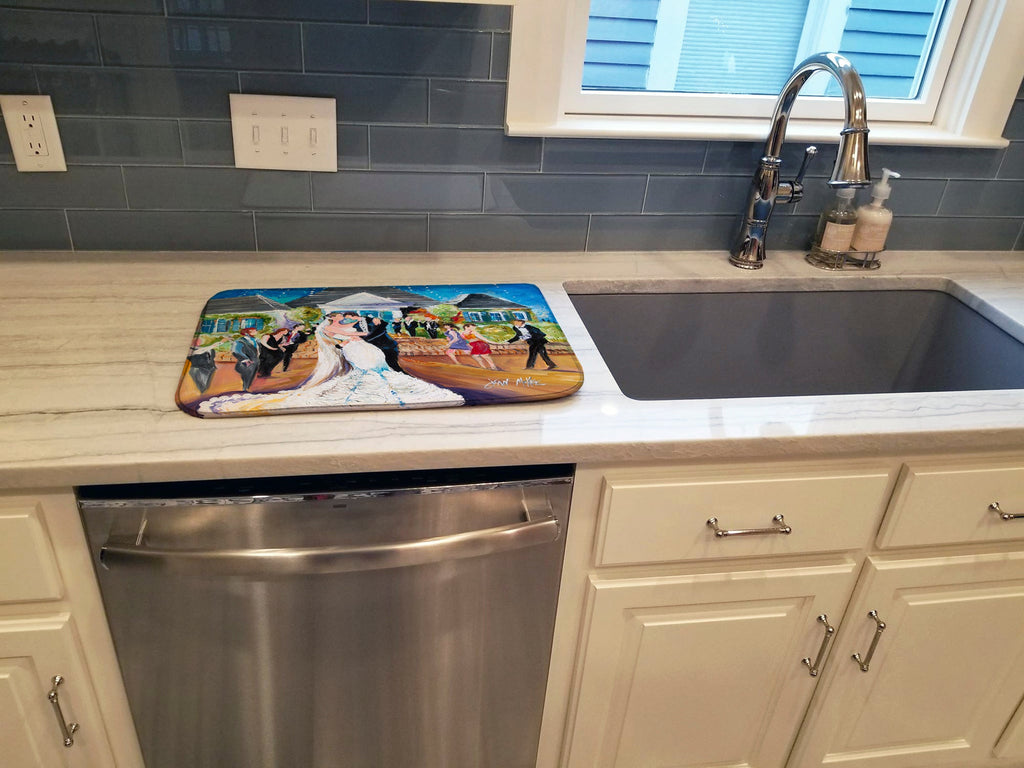Our Wedding Day Dish Drying Mat Absorbent Dish Drying Mat Pad for Kitchen Counter Dish Drainer Mat for Countertop, 14 x 21", Multicolor