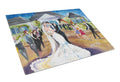 Our Wedding Day Cutting Board Tempered Glass Kitchen Cutting Surface, Heat Resistant Chopping, Non-Slip Feet, Food Prep & Serving
