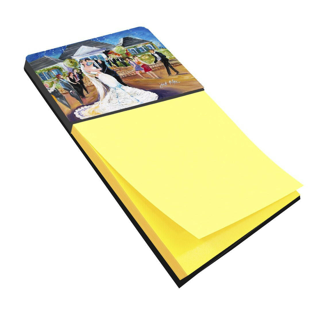 Our Wedding Day Watercolor Sticky Note Holder Refillable Dispenser Desk Accessory 3x3 Pad Gift