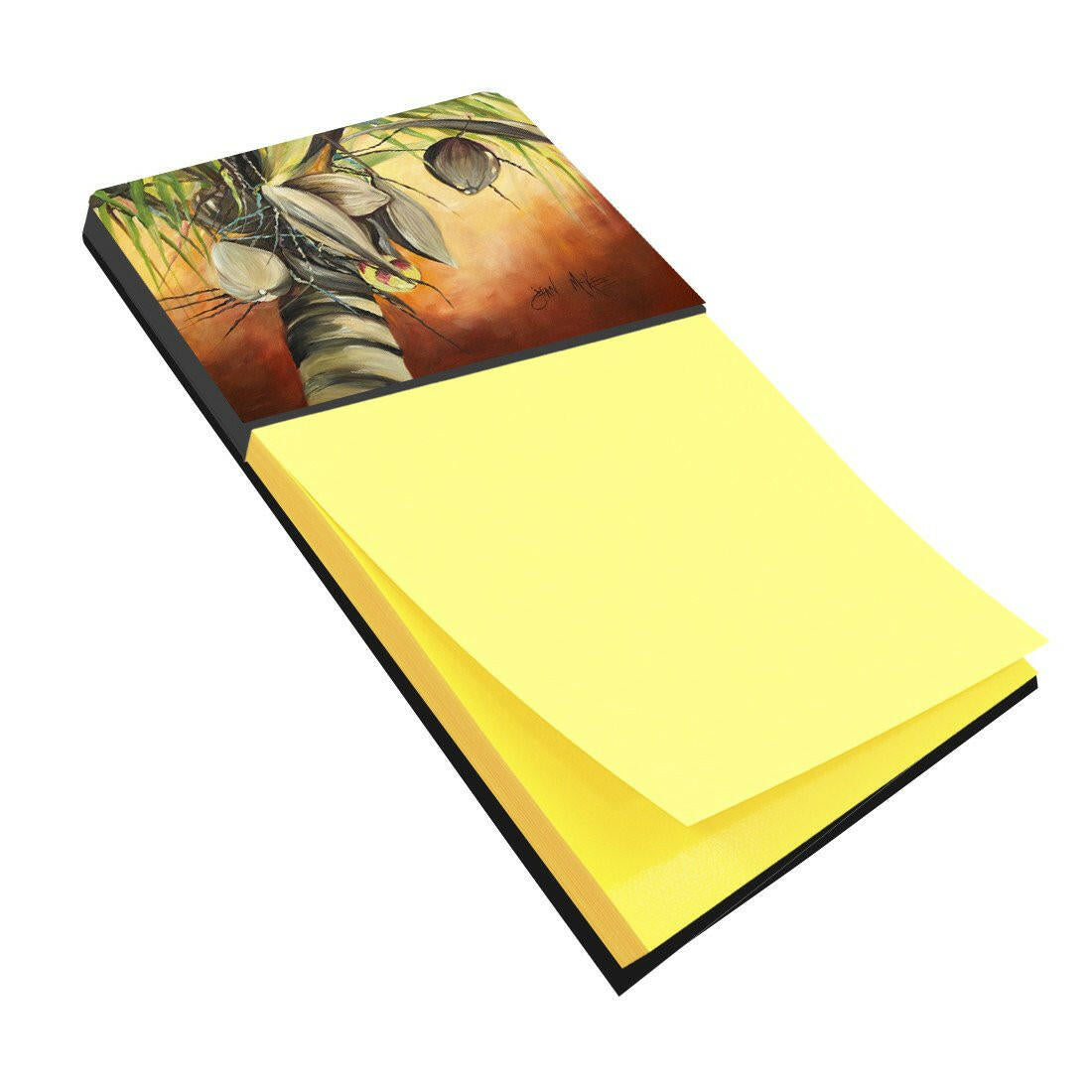 Coconut Tree Watercolor Sticky Note Holder Refillable Dispenser Desk Accessory 3x3 Pad Gift