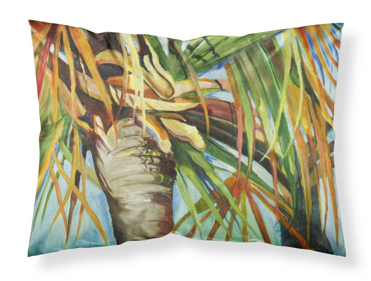 Orange Top Palm Tree Standard Pillowcase Lightweight Super Soft Easy Care Decorative Artwork Pillowcase, Standard