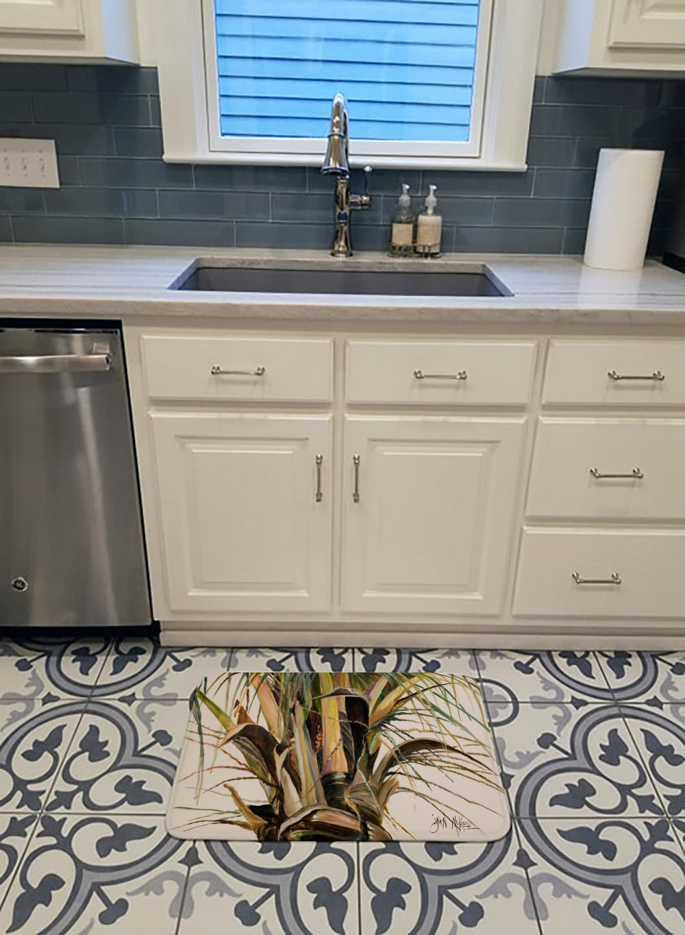 Top Coconut Tree Memory Foam Kitchen Mat Machine Washable Anti-Fatigue Cushion Comfort Bath or Kitchen Rug