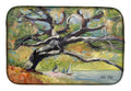 Oak Tree on the Bay with Sailboats Dish Drying Mat Absorbent Dish Drying Mat Pad for Kitchen Counter Dish Drainer Mat for Countertop, 14 x 21", Multicolor