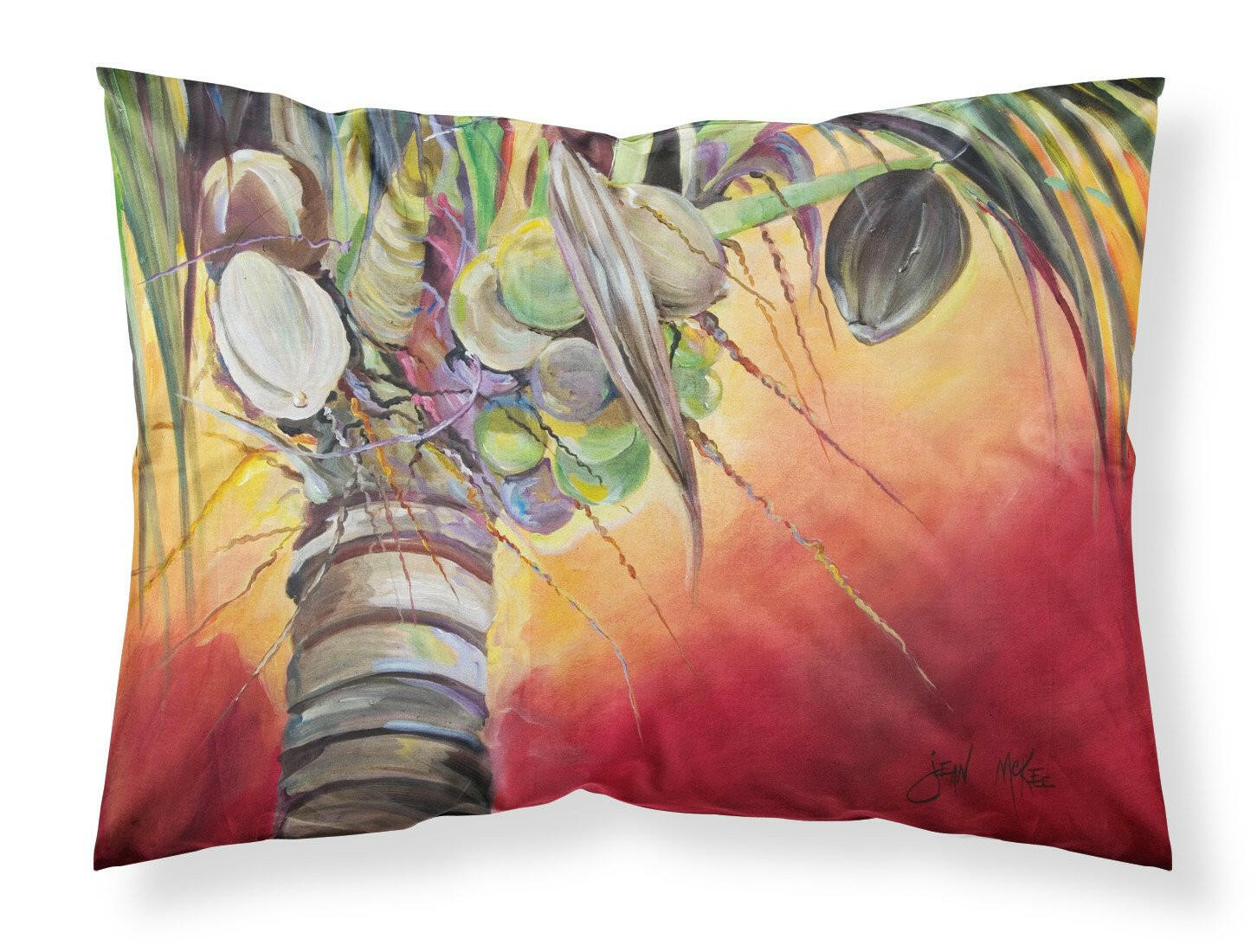 Sunset on the Coconut Tree Standard Pillowcase Lightweight Super Soft Easy Care Decorative Artwork Pillowcase, Standard