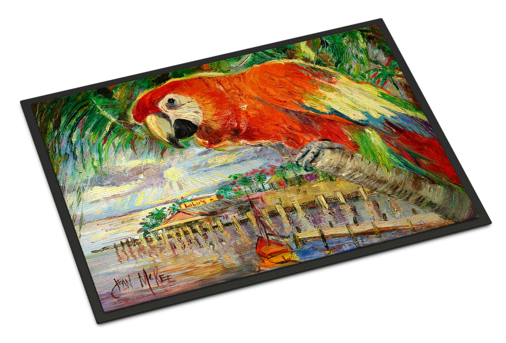 Red Parrot at Lulu's Doormat Indoor Outdoor 24H X 36W Front Door Mat Rugs for Entryway, Non Slip Washable Low Pile,