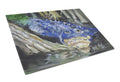 Blue Alligator Cutting Board Tempered Glass Kitchen Cutting Surface, Heat Resistant Chopping, Non-Slip Feet, Food Prep & Serving
