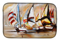 Boat Binge Sailboats Dish Drying Mat Absorbent Dish Drying Mat Pad for Kitchen Counter Dish Drainer Mat for Countertop, 14 x 21", Multicolor