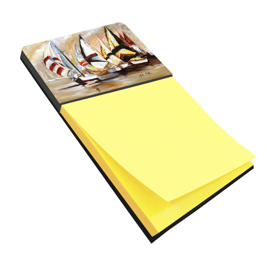 Boat Binge Sailboats Watercolor Sticky Note Holder Refillable Dispenser Desk Accessory 3x3 Pad Gift