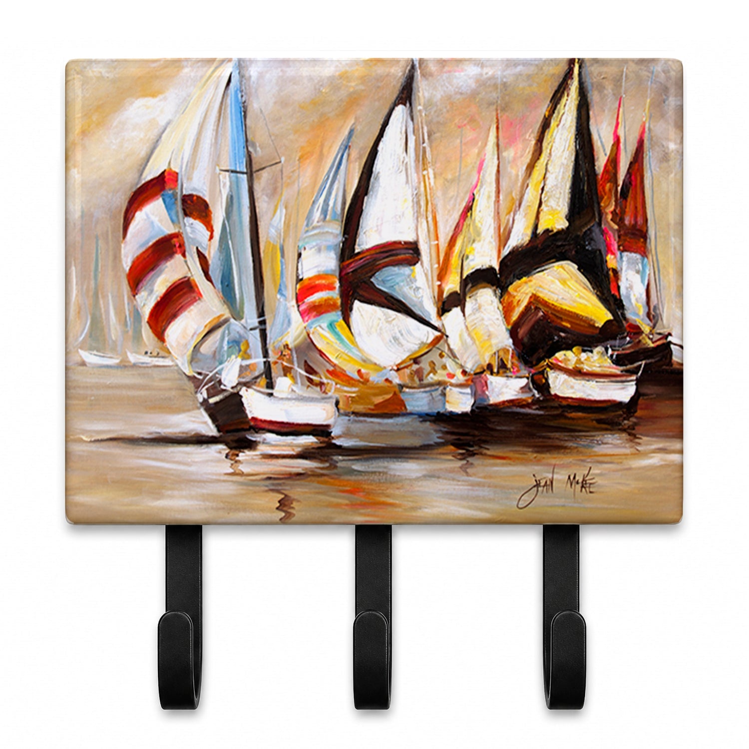 Boat Binge Sailboats Leash or Key Holder Wall Hooks, Coat Rack Wall Mount, for Hanging Keys, Towels, Aprons, Leashes