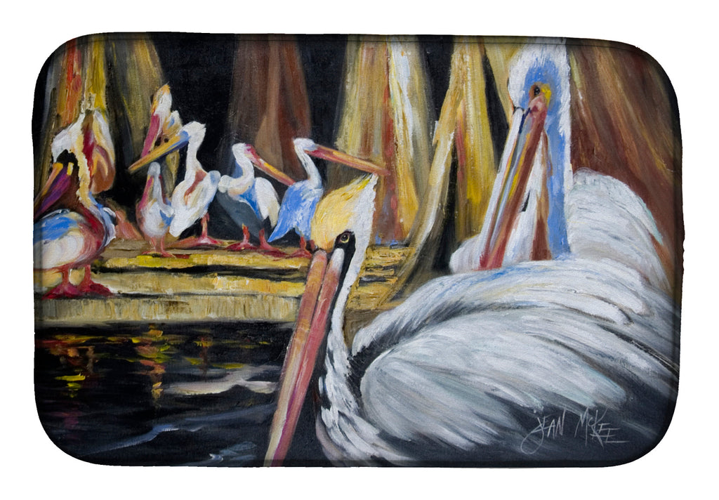 Pelicans Dish Drying Mat Absorbent Dish Drying Mat Pad for Kitchen Counter Dish Drainer Mat for Countertop, 14 x 21", Multicolor