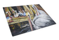 Pelicans Cutting Board Tempered Glass Kitchen Cutting Surface, Heat Resistant Chopping, Non-Slip Feet, Food Prep & Serving