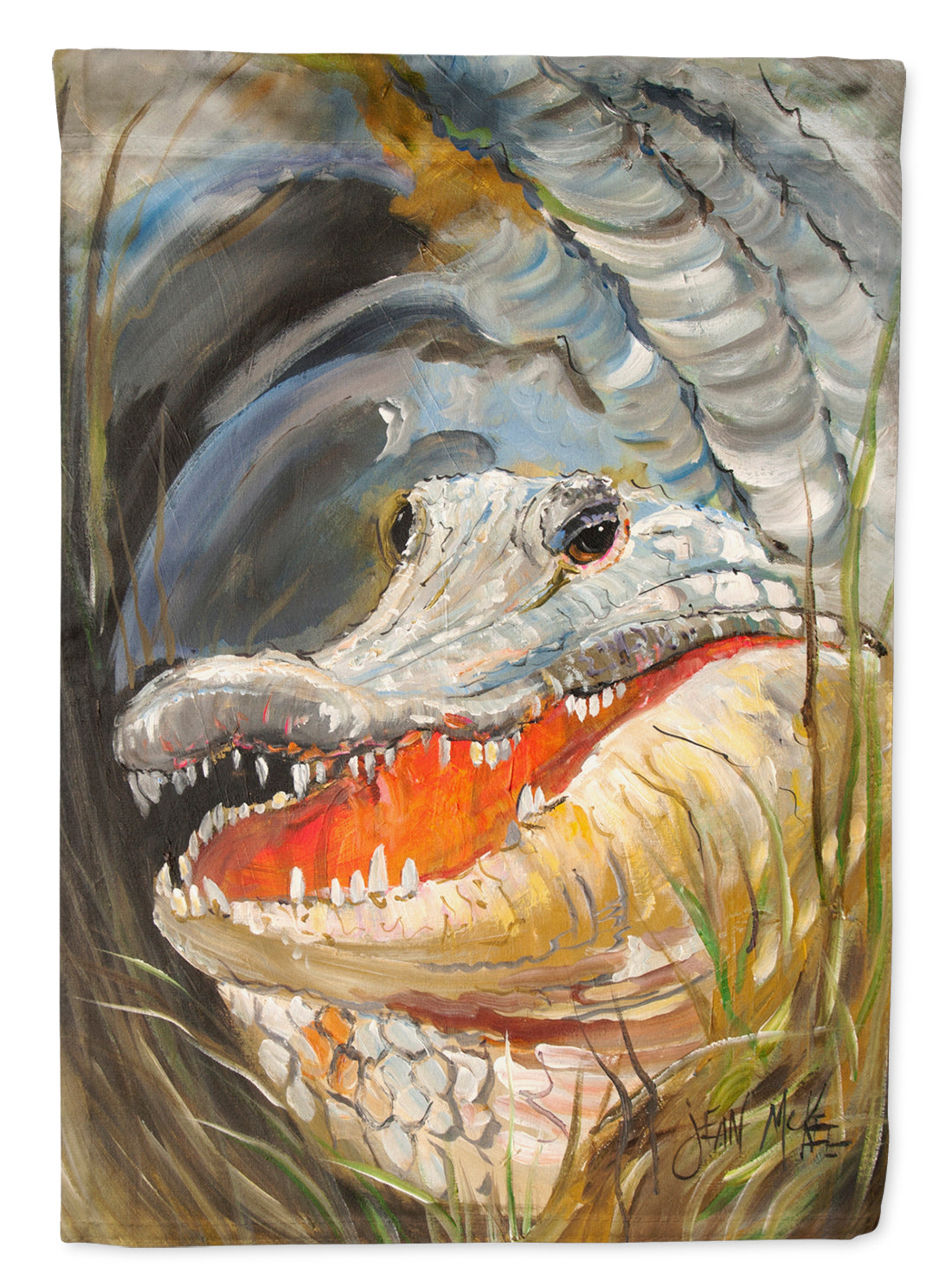 Alligator House Flag 28x40 Porch Sleeve Pole Decorative Outside Yard Banner Artwork Wall Hanging, Polyester