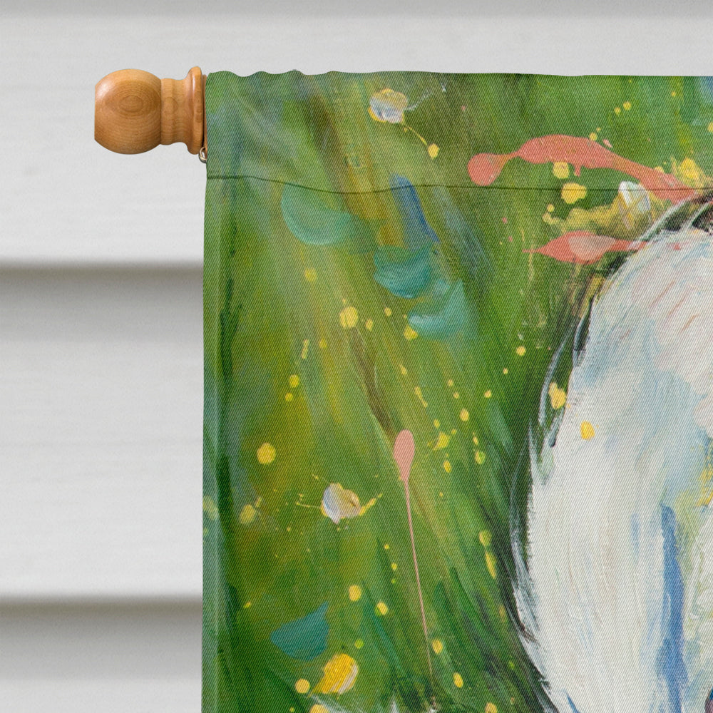 White Egret in the Rain House Flag 28x40 Porch Sleeve Pole Decorative Outside Yard Banner Artwork Wall Hanging, Polyester