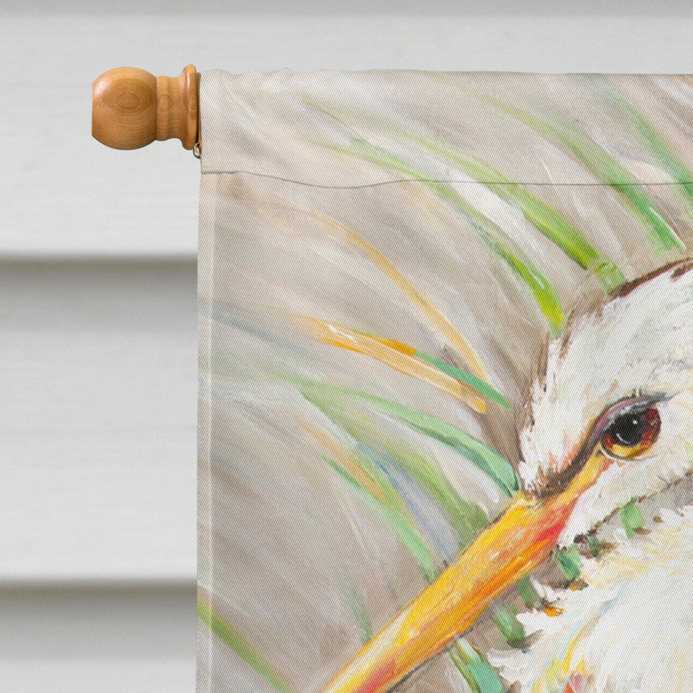 White Egret House Flag 28x40 Porch Sleeve Pole Decorative Outside Yard Banner Artwork Wall Hanging, Polyester