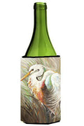 White Egret Wine Bottle Hugger Gift Sleeve for Standard 750 ml Bottles, Insulated Reusable Also Fits Mini Shot & Pint Bottles