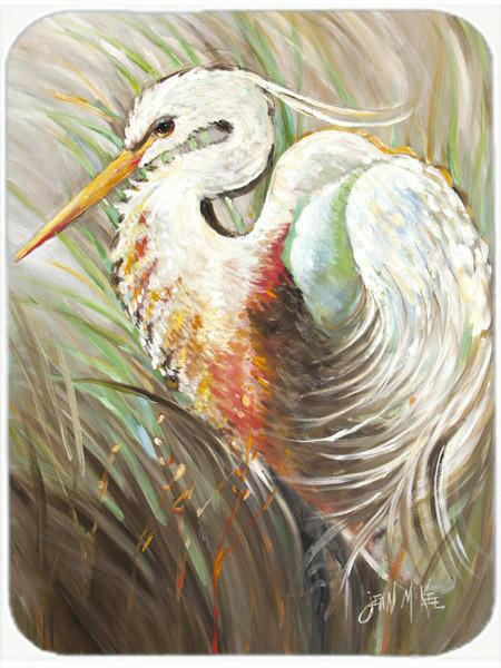 White Egret Mouse Pad, Heat Resistant Trivet Hot Pad , Non Slip Rubber Desk Mat, Kitchen Counter Protector, Home Office Decor Gift