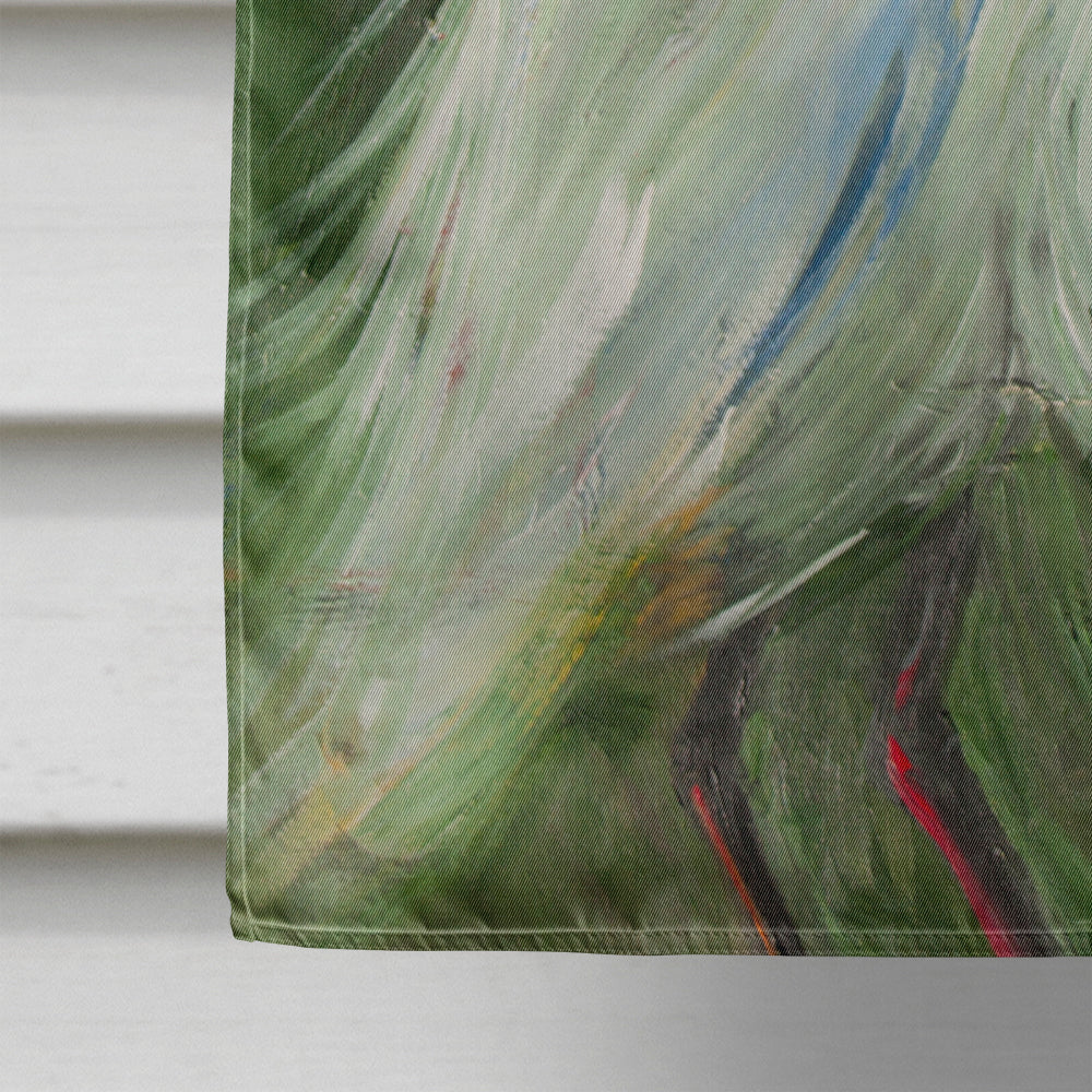 White Egret in Green grasses House Flag 28x40 Porch Sleeve Pole Decorative Outside Yard Banner Artwork Wall Hanging, Polyester