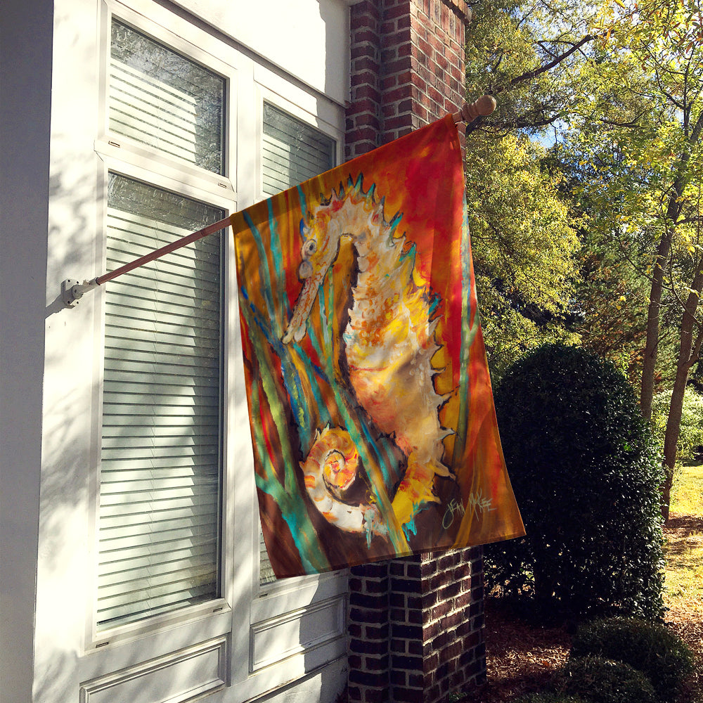 Seahorse House Flag 28x40 Porch Sleeve Pole Decorative Outside Yard Banner Artwork Wall Hanging, Polyester