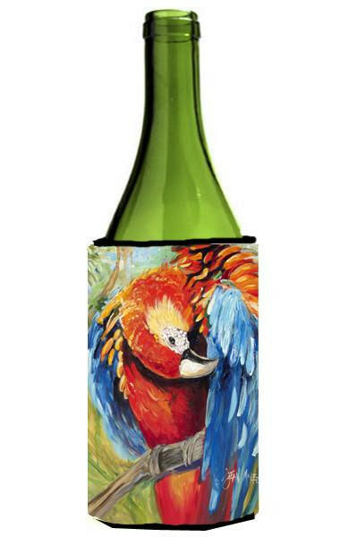 Red Parrot Wine Bottle Hugger Gift Sleeve for Standard 750 ml Bottles, Insulated Reusable Also Fits Mini Shot & Pint Bottles
