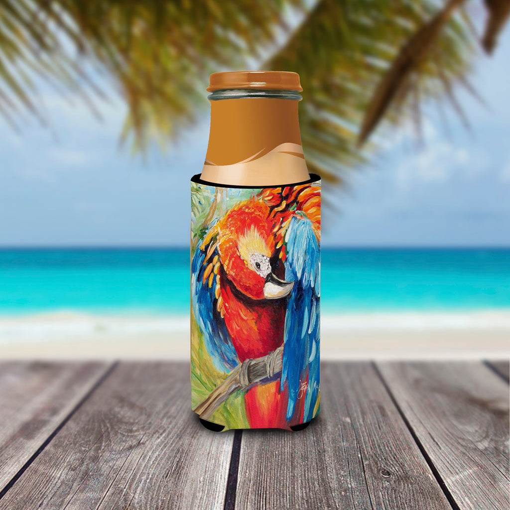 Red Parrot Slim Can Hugger , Insulated Foam Hugger for 12 oz Slim Cans, Beer Bottles & Water Bottles, Printed in USA