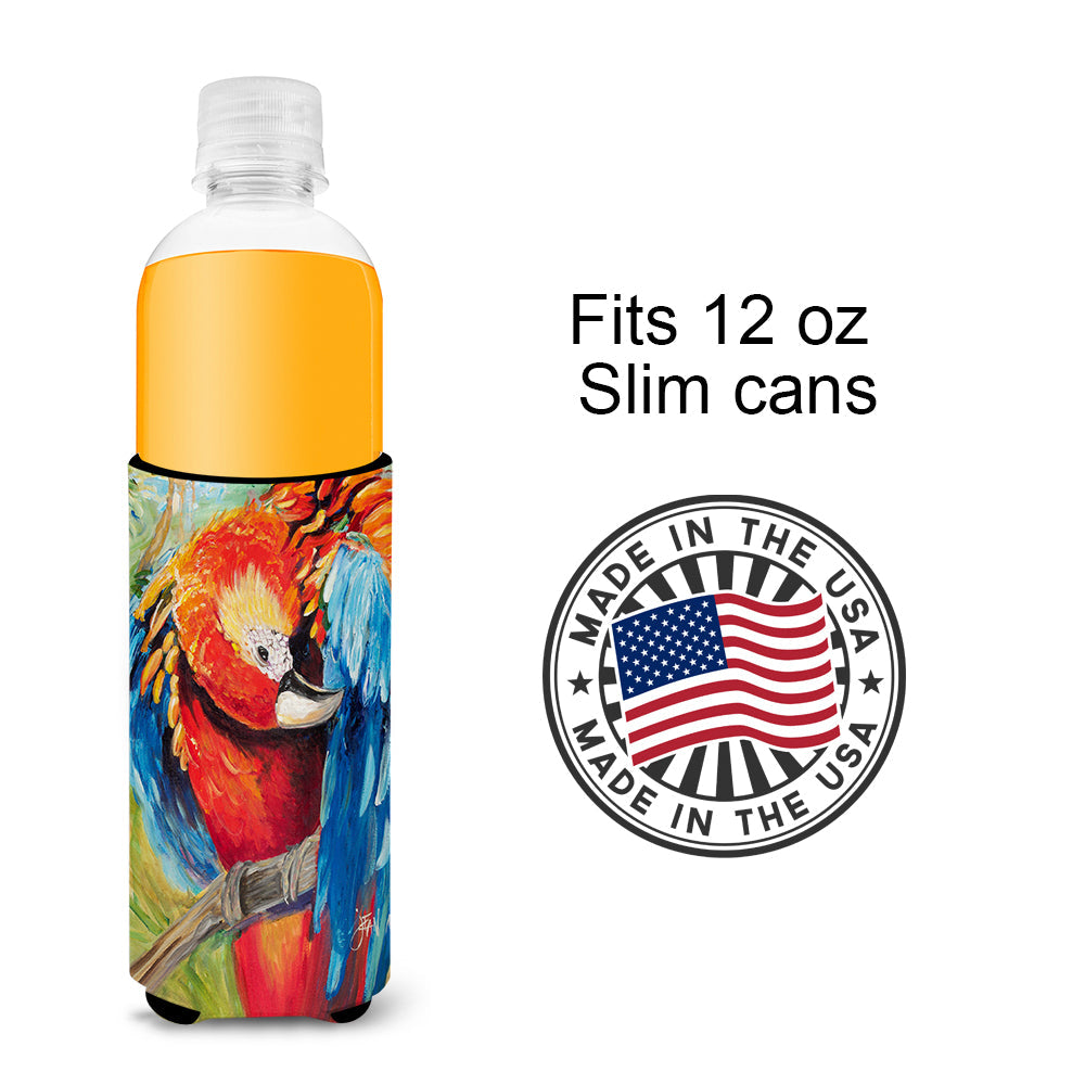 Red Parrot Slim Can Hugger , Insulated Foam Hugger for 12 oz Slim Cans, Beer Bottles & Water Bottles, Printed in USA