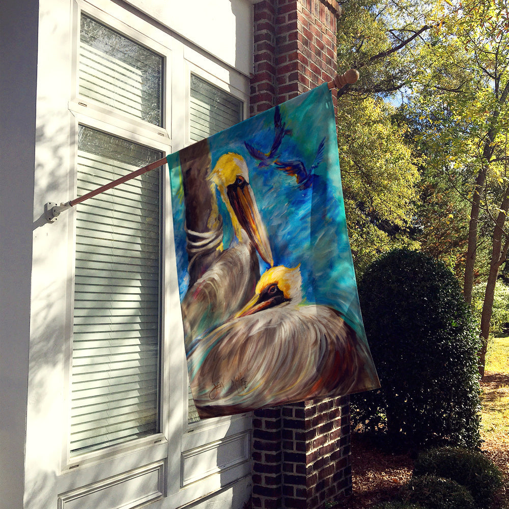Pelicans Remembering House Flag 28x40 Porch Sleeve Pole Decorative Outside Yard Banner Artwork Wall Hanging, Polyester