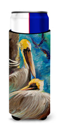 Pelicans Remembering Slim Can Hugger , Insulated Foam Hugger for 12 oz Slim Cans, Beer Bottles & Water Bottles, Printed in USA