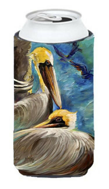 Pelicans Remembering Tall Boy Hugger Can Cooler Sleeve Machine Washable Drink Collapsible Insulator Beverage Insulated Holder