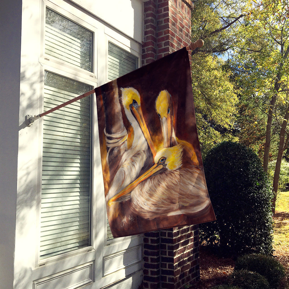 Brown Pelicans House Flag 28x40 Porch Sleeve Pole Decorative Outside Yard Banner Artwork Wall Hanging, Polyester