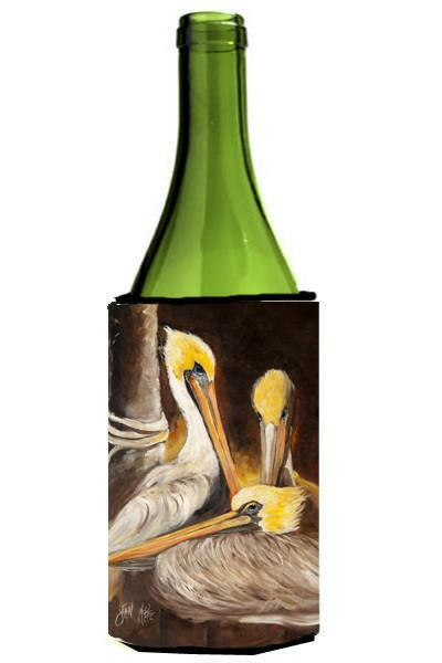 Brown Pelicans Wine Bottle Hugger Gift Sleeve for Standard 750 ml Bottles, Insulated Reusable Also Fits Mini Shot & Pint Bottles