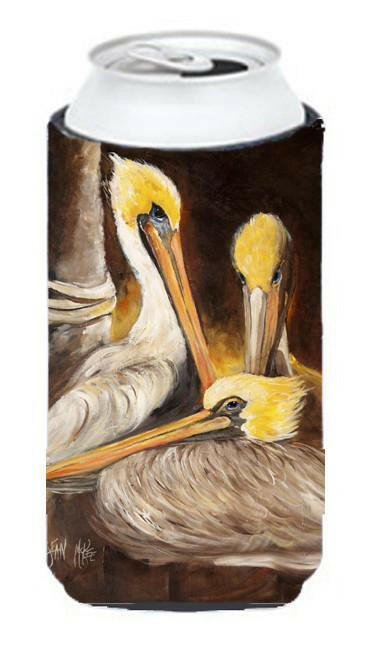 Brown Pelicans Tall Boy Hugger Can Cooler Sleeve Machine Washable Drink Collapsible Insulator Beverage Insulated Holder