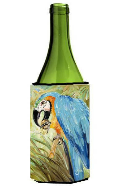 Blue Parrots Wine Bottle Hugger Gift Sleeve for Standard 750 ml Bottles, Insulated Reusable Also Fits Mini Shot & Pint Bottles
