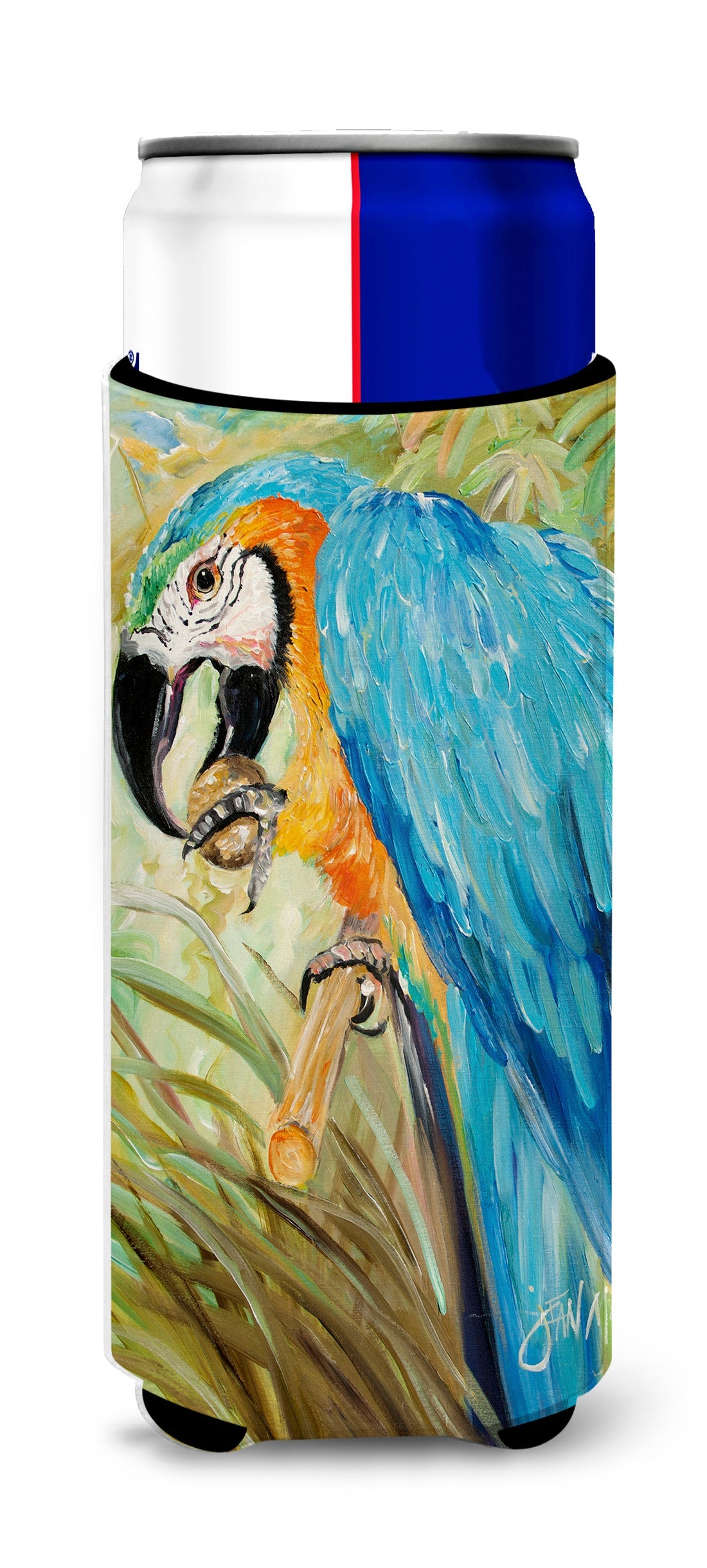 Blue Parrots Slim Can Hugger , Insulated Foam Hugger for 12 oz Slim Cans, Beer Bottles & Water Bottles, Printed in USA