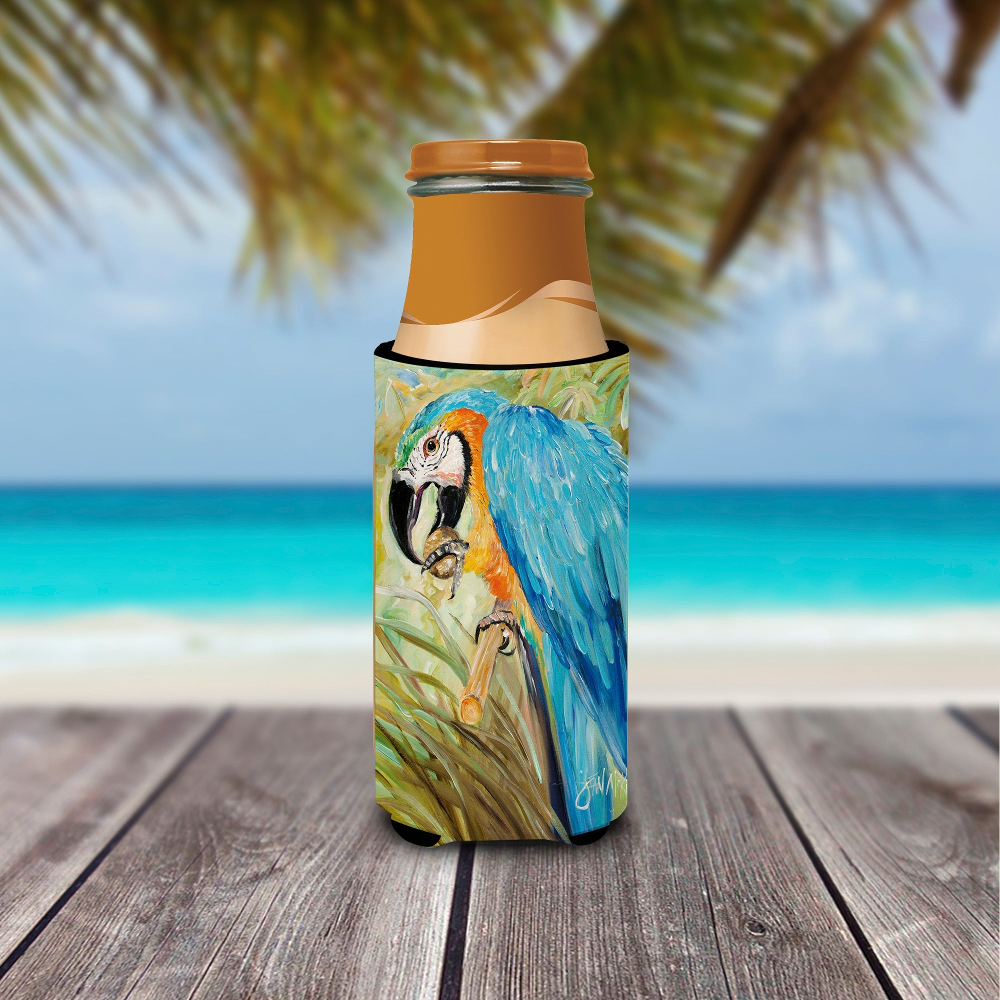 Blue Parrots Slim Can Hugger , Insulated Foam Hugger for 12 oz Slim Cans, Beer Bottles & Water Bottles, Printed in USA