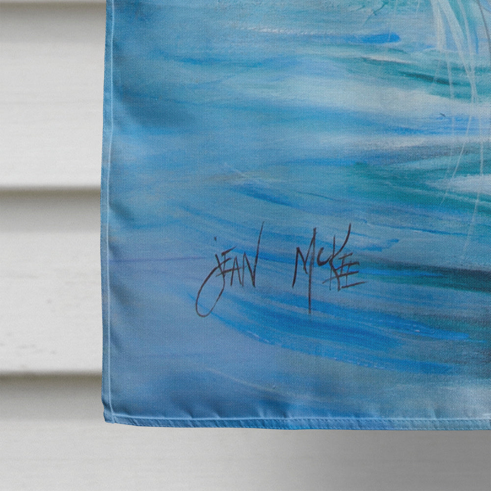 Blue Heron Gazing House Flag 28x40 Porch Sleeve Pole Decorative Outside Yard Banner Artwork Wall Hanging, Polyester