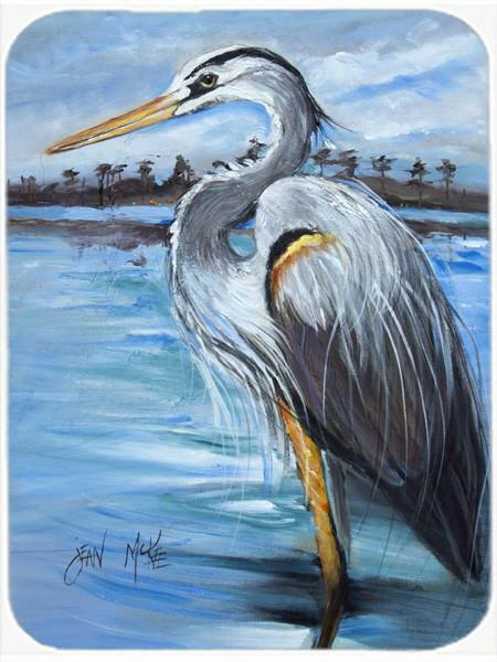 Blue Heron Gazing Cutting Board Tempered Glass Kitchen Cutting Surface, Heat Resistant Chopping, Non-Slip Feet, Food Prep & Serving