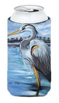 Blue Heron Gazing Tall Boy Hugger Can Cooler Sleeve Machine Washable Drink Collapsible Insulator Beverage Insulated Holder