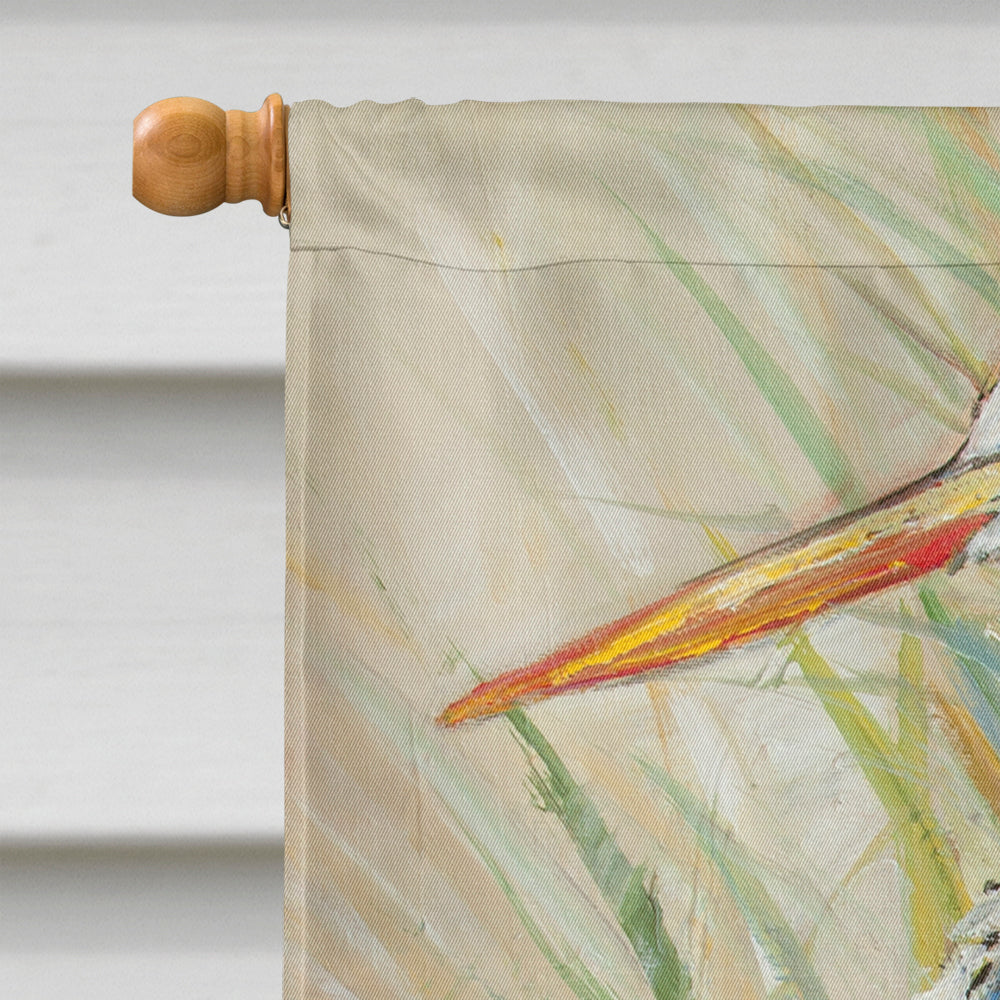 Blue Heron Gazing West House Flag 28x40 Porch Sleeve Pole Decorative Outside Yard Banner Artwork Wall Hanging, Polyester