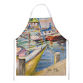 Boat Docks Sailboats Apron Cooking Kitchen Server Baking Crafts Gardening for Adult Women Men, Unisex, Large, Multicolor