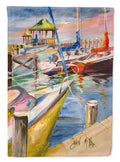 Boat Docks Sailboats House Flag 28x40 Porch Sleeve Pole Decorative Outside Yard Banner Artwork Wall Hanging, Polyester