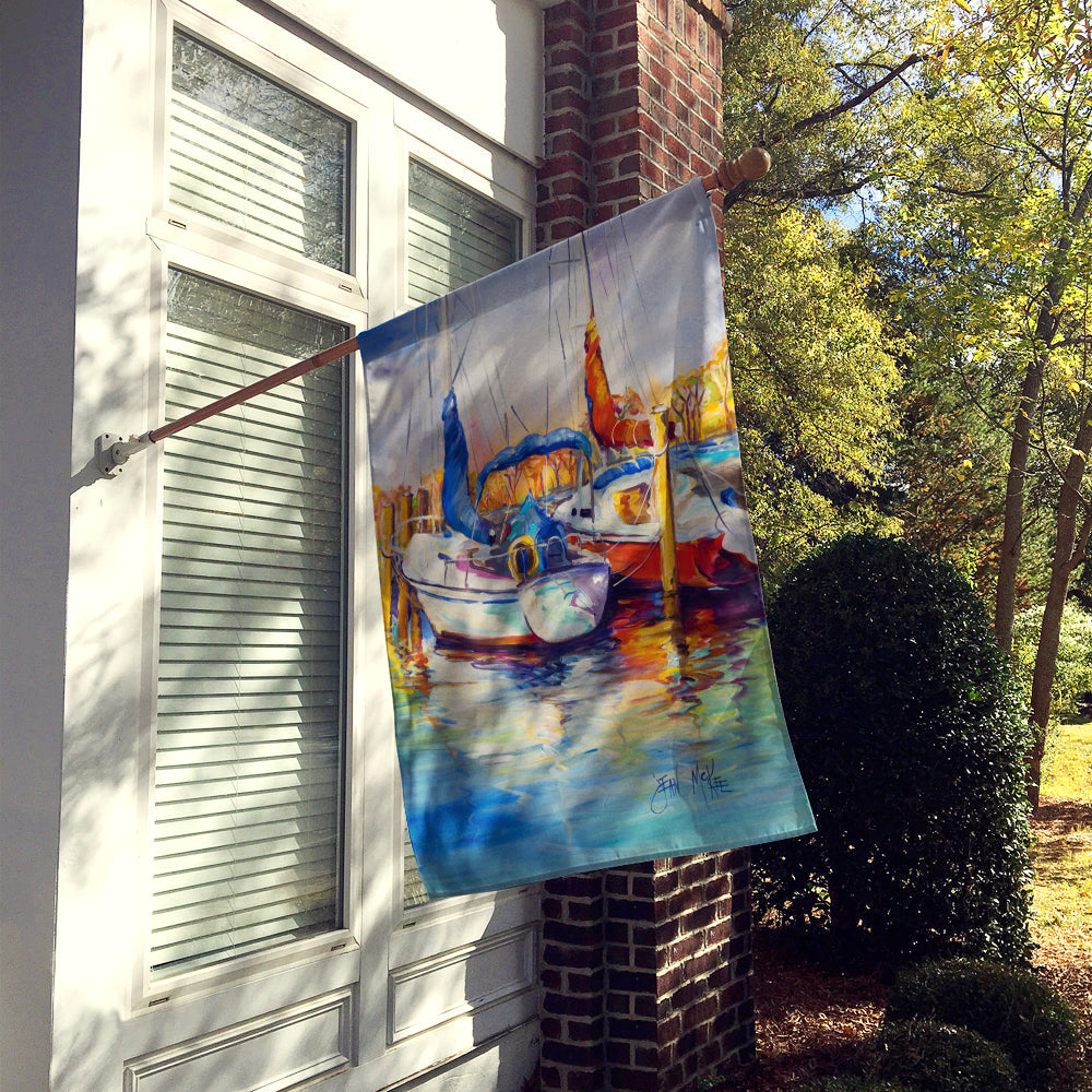 Mississippi Sailboats House Flag 28x40 Porch Sleeve Pole Decorative Outside Yard Banner Artwork Wall Hanging, Polyester