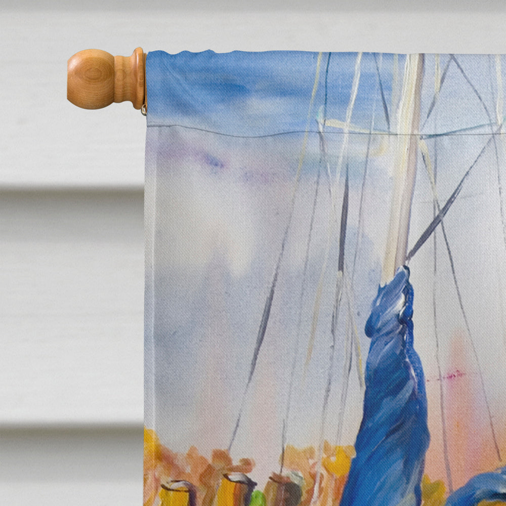 Mississippi Sailboats House Flag 28x40 Porch Sleeve Pole Decorative Outside Yard Banner Artwork Wall Hanging, Polyester